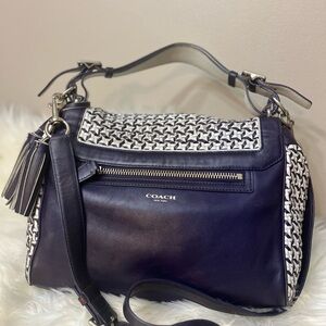 Coach Cream and Blue Shoulder Bag